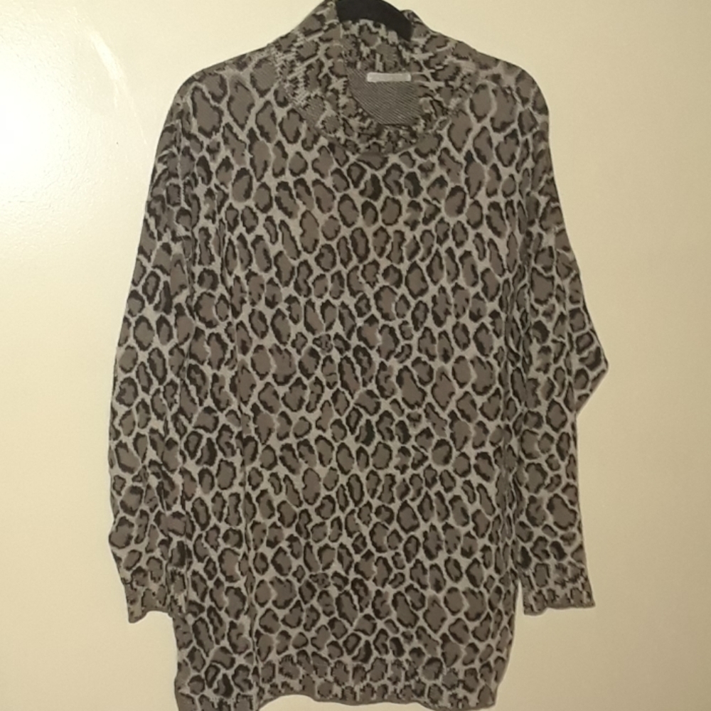 Vtg leopard print sweater dress